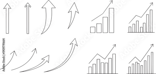 Basic Professional Business Growth Symbols and Arrow Vector Collection