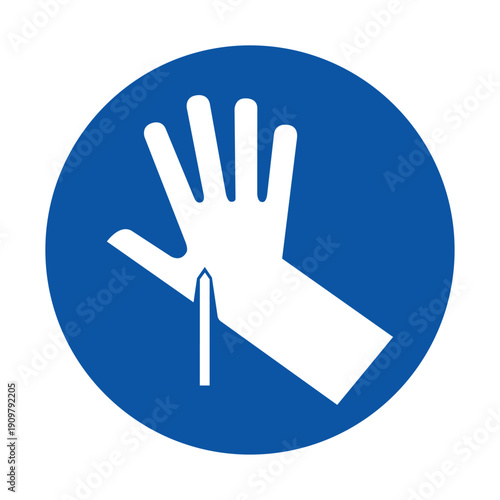 Safety Hand Sign for Warning Against Cuts and Injuries in Work Environments