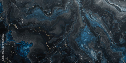 Ultra High Resolution Dark Blue Marble Texture EPS Vector Background with Abstract Mineral Veining for Luxury Ceramic Tile Design, Wallpaper, Interior Decor, Surface Pattern Adobe Illustrator Artwork