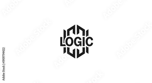 Black and white logic word logo.
