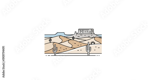 Ancient Greek Temple Ruins Illustration Drawing.