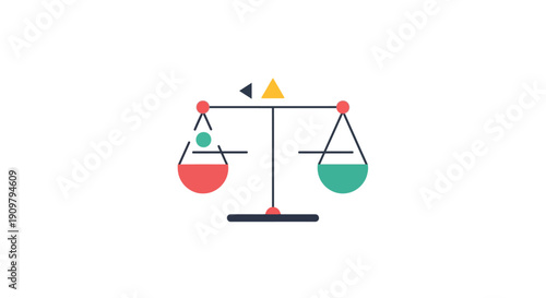 Balance Scale Weighing Red and Green.
