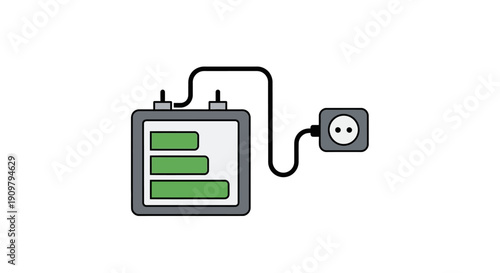 Battery Charging Power Energy Icon.