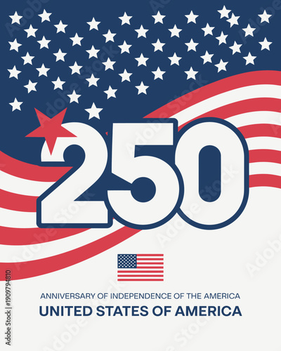 American flag design for 250th anniversary of United States independence  patriotic celebration