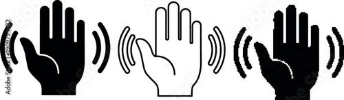 Two hands making a stopping gesture one dark and one light on transparent background