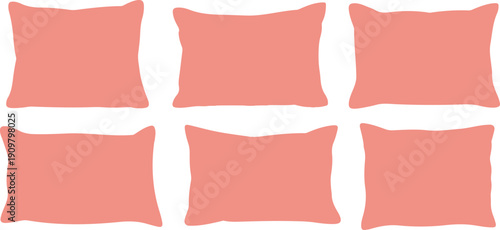 Colorful Throw Pillow Vector Set  Cozy Square Cushion Home Decor Collection