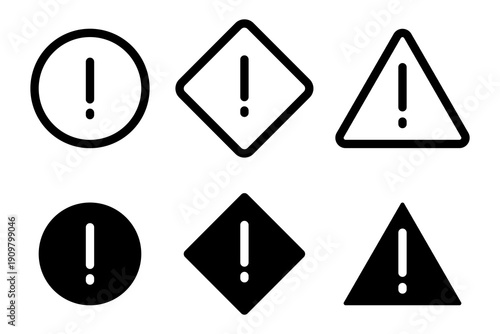 Yellow warning triangle with a black exclamation mark. Safety, security, hazard, caution, danger, risk, alert and attention concept. 3d vector icon. Cartoon minimal style.
