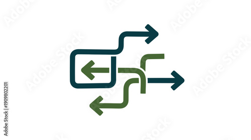 Abstract Arrows Flowing Through Interconnected Paths.