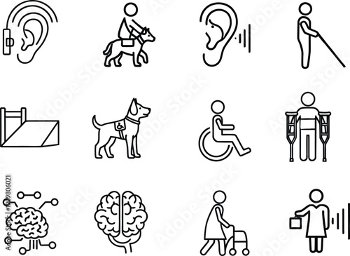 Accessibility icons for people with disabilities