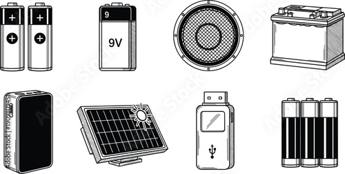 Contactless payment terminal icons, mobile banking smartphone, credit card transaction, fingerprint authentication, POS machine vector illustration set, fintech technology concept