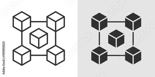 Blockchain Chain Icon representing decentralized networks, linked blocks, and secure digital transactions.