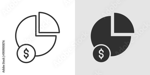 Financial Pie Chart Icon representing budget allocation, revenue distribution, and financial analysis.
