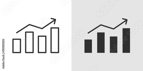 Growth Bar Icon representing progress tracking, performance measurement, business growth, and financial or project development over time.