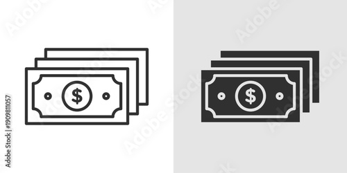 Banknote Icon representing paper currency, cash payments, physical money transactions, and traditional financial exchange.