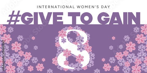 Banner for March 8 and the Give to Gain movement