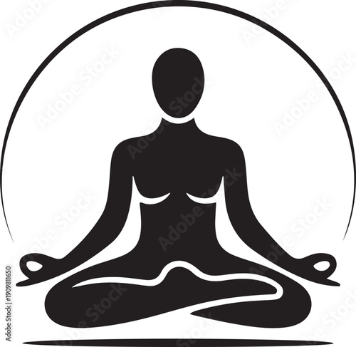 Silhouette of Zerson in lotus pose minimalist yoga vector image