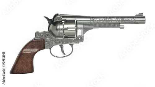 single toy revolver isolated