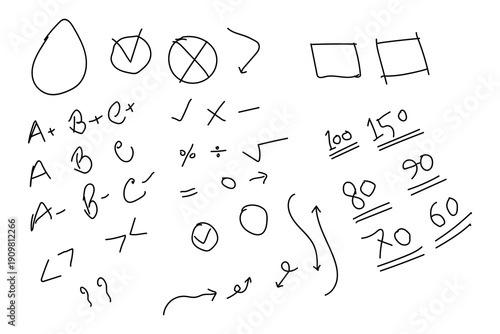 Mathematical equations and symbols handwritten notes