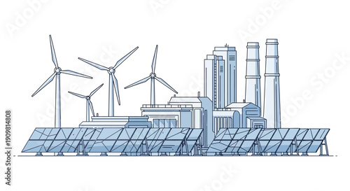 Sustainable Energy Production Facility with Renewable Sources.