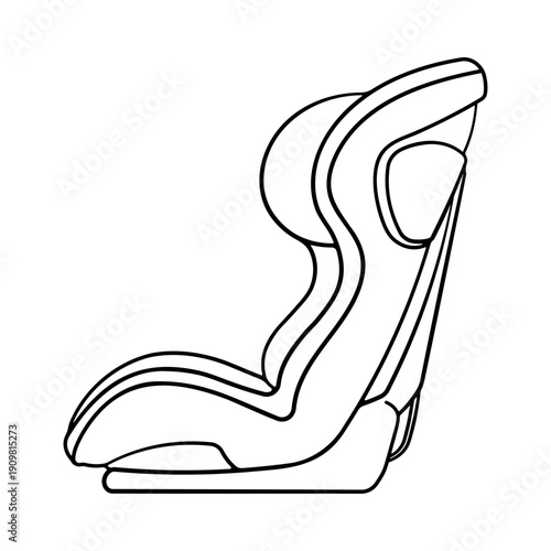 Black child car seat on a transparent background