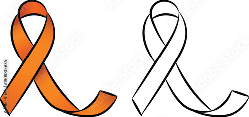 Awareness ribbon hand drawn doodle vector illustration icon isolated on white background