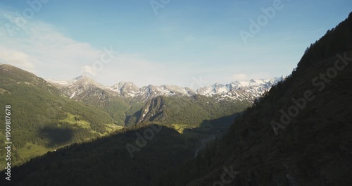 Beautiful Alpine spring day closing. Italy, Piedmont
