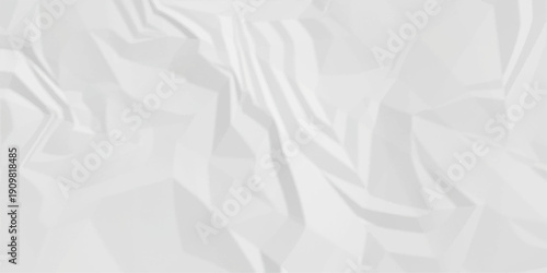 Crumpled paper Blank white crumpled and creased paper poster. Isolated light grungy wrinkled torn old paper material abstract texture background.