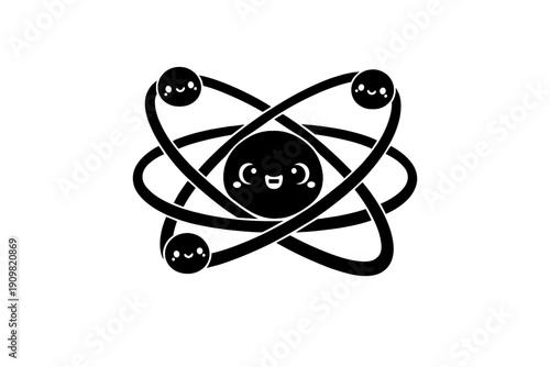 Three small, white minimalist smiley faces are scattered across a solid black background. Each face features simple dots for eyes and cheeks with a small curved smile.