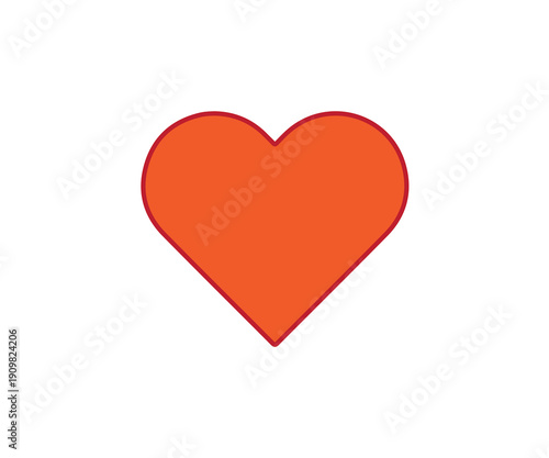 A simple heart symbol on a white background
