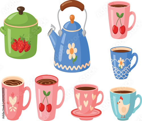 Collection of various microphone illustrations in black and white