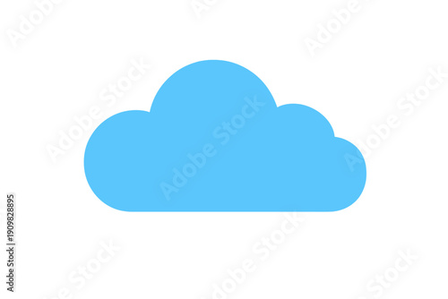 A minimalist light blue cloud icon centered on a solid black background. This simple flat design represents weather, sky, or cloud computing technology in a clean graphic style.