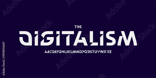 Beveled cutout alphabet, bold sharp geometric tech font for AI app logo, cyber sport headline, modern corporate display typographic design, innovate architectural interface typography. Vector typeset