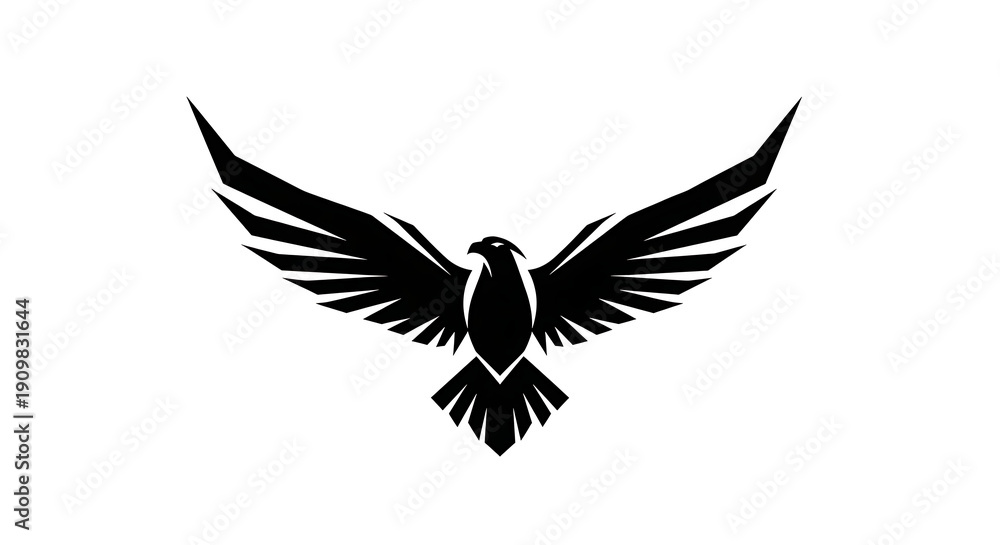 Fototapeta premium Sharp Wings Ascending Power Bird Silhouette Logo Vector