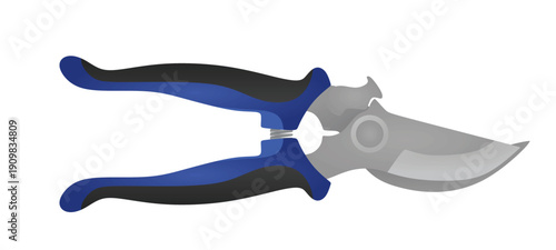 Blue shears scissors. vector illustration