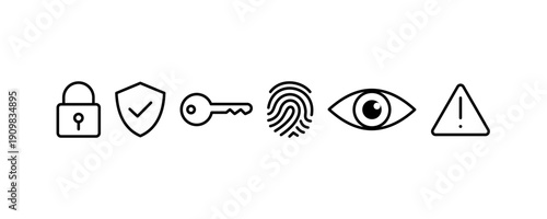 Security and protection icons set – vector editable stroke
