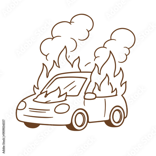 The car is on fire illustration vector on a white background
Vector illustration on a white background