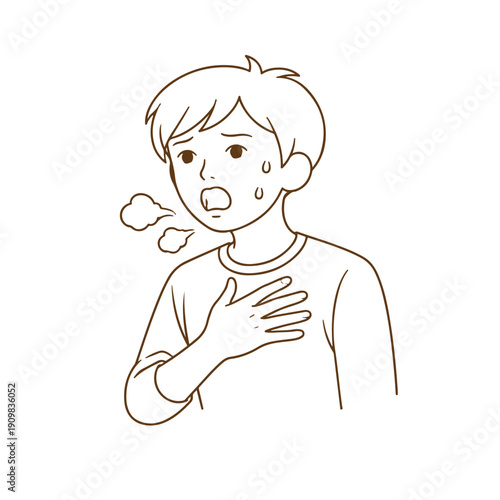 The man is breathing heavily illustration vector on a white background
Vector illustration on a white background