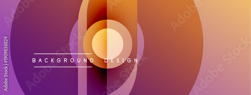 Abstract layers create vibrant gradient. Purple, orange hues blend smoothly. Minimalist text reads background design. Modern visual presentation.