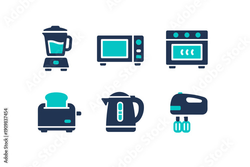 Vector numbers image letters icon no toaster simple microwave blender white labels