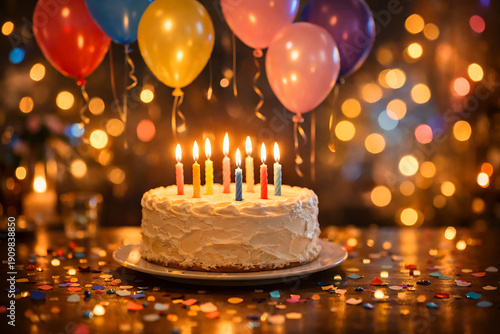 Birthday cake with candles