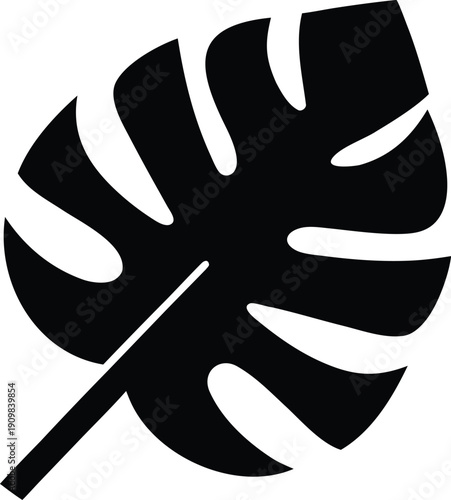 palm frond silhouette vector illustration on transparent background