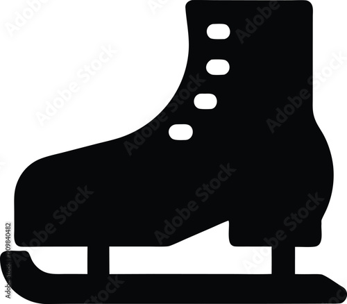 ice skate silhouette vector illustration on transparent background