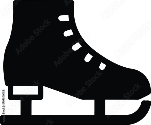 ice skate silhouette vector illustration on transparent background