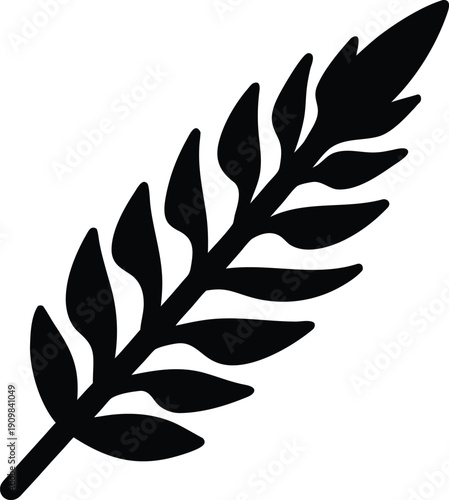 fern leaf silhouette vector illustration on transparent background