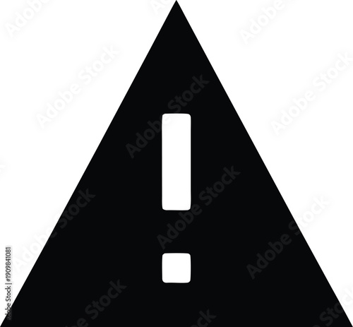 error warning triangle silhouette vector illustration on transparent background