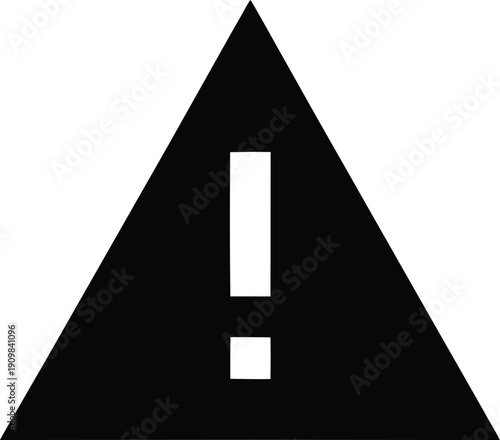error warning triangle silhouette vector illustration on transparent background