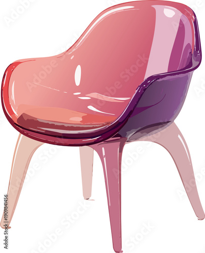 Modern Transparent Pink Designer Chair