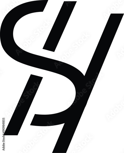 Letter SH monogram logo design