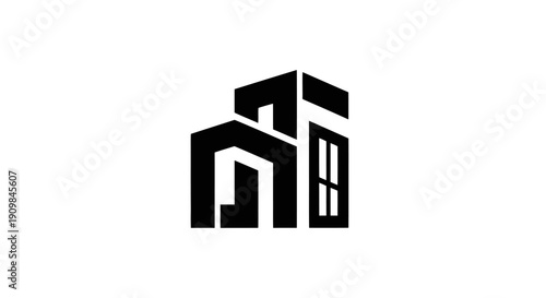 Modern Minimalist House Logo Design Element.