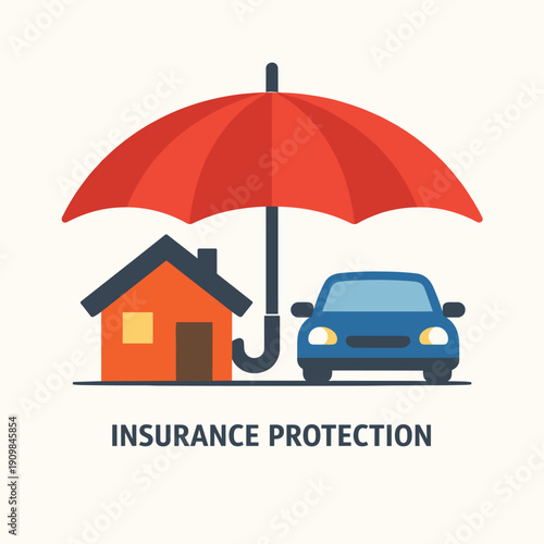 Home and Car Insurance Protection Concept